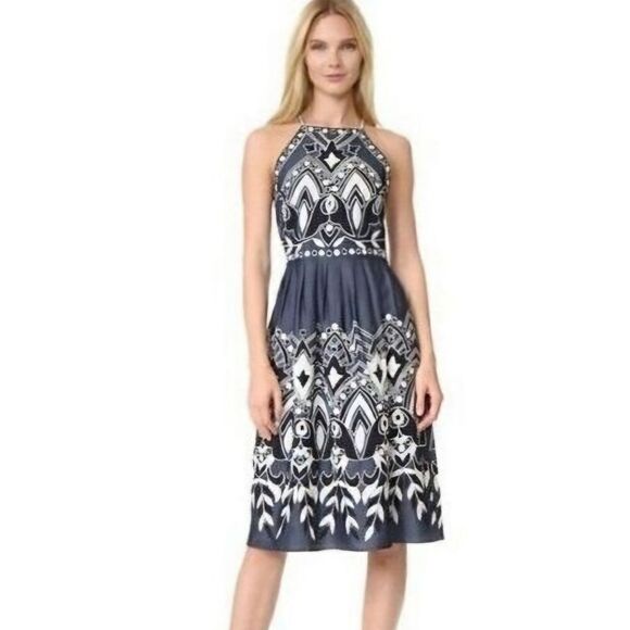 Parker Applique Empire Waist Halter Dress Size S - Picture 1 of 9